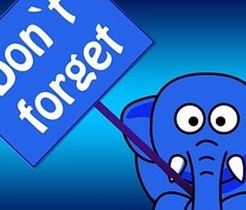 elephant holding don't forgot sign