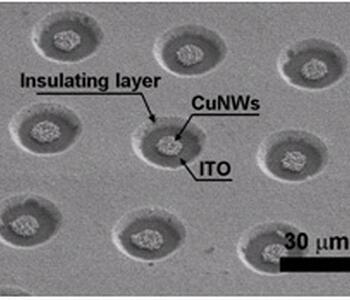 CuNWs emitter array on ITO glass