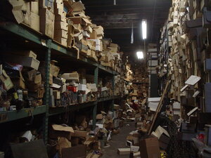 Messy Storage Room With Boxes