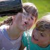 Girls drinking water